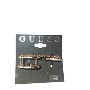 Guess New 8.5 Midi Ring Connected With Chain